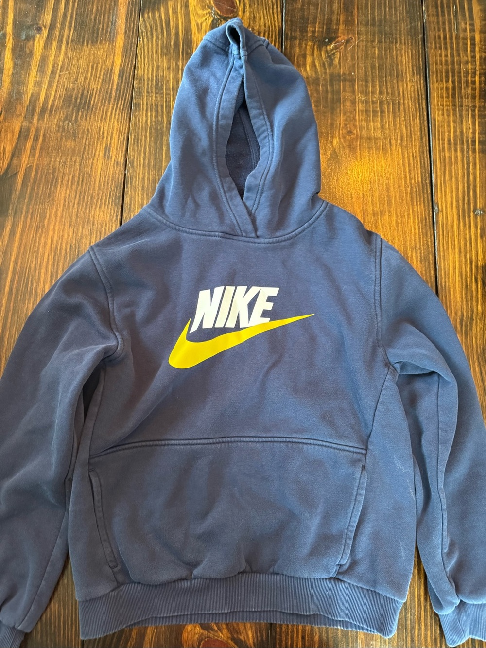 Nike Navy Pullover with Yellow Swoosh and White Tag